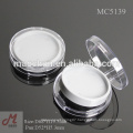 Round clear cap and base compact powder case